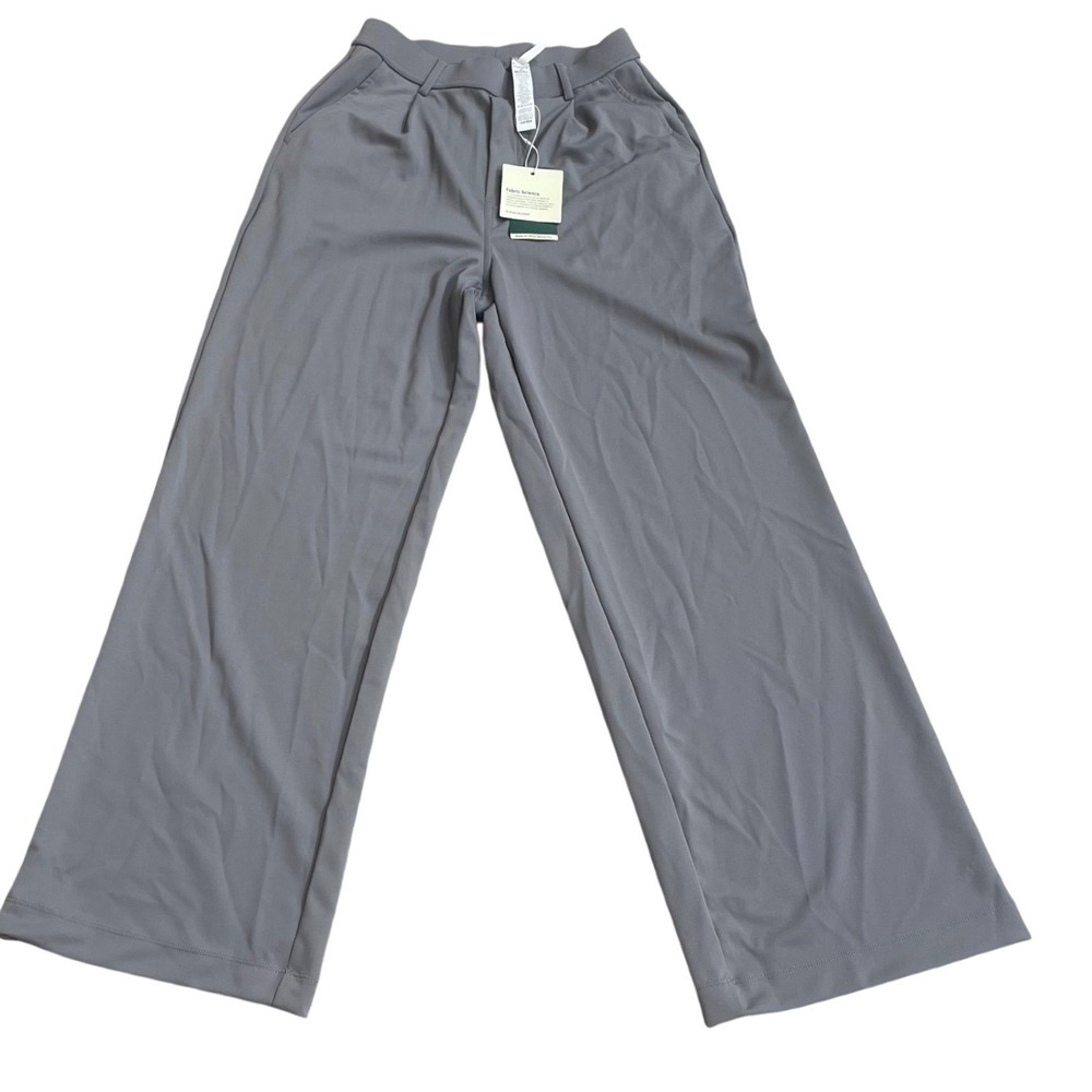 Halara Gray High Waisted Wide Leg Pleated Dress Pants Size Smal NWT stretch